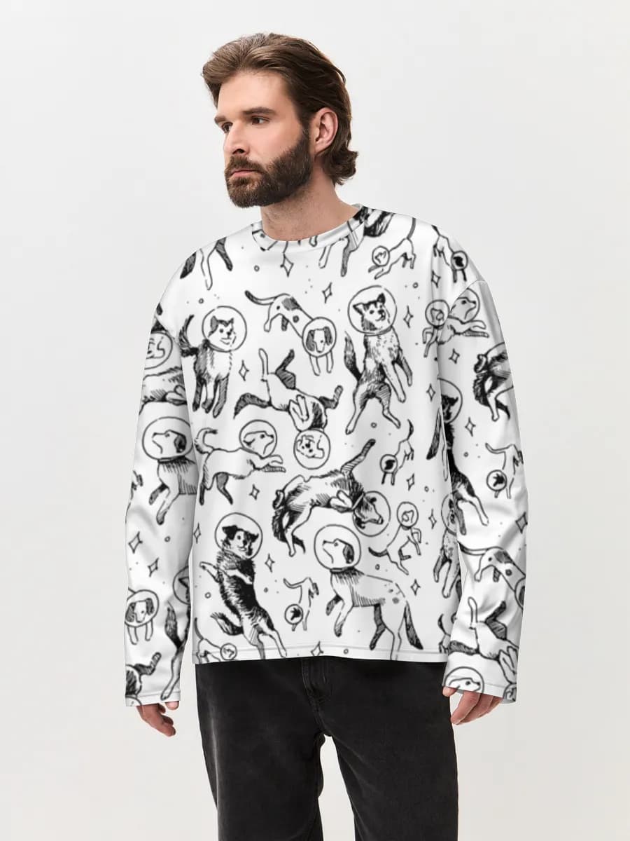 Men's oversized cotton long sleeve