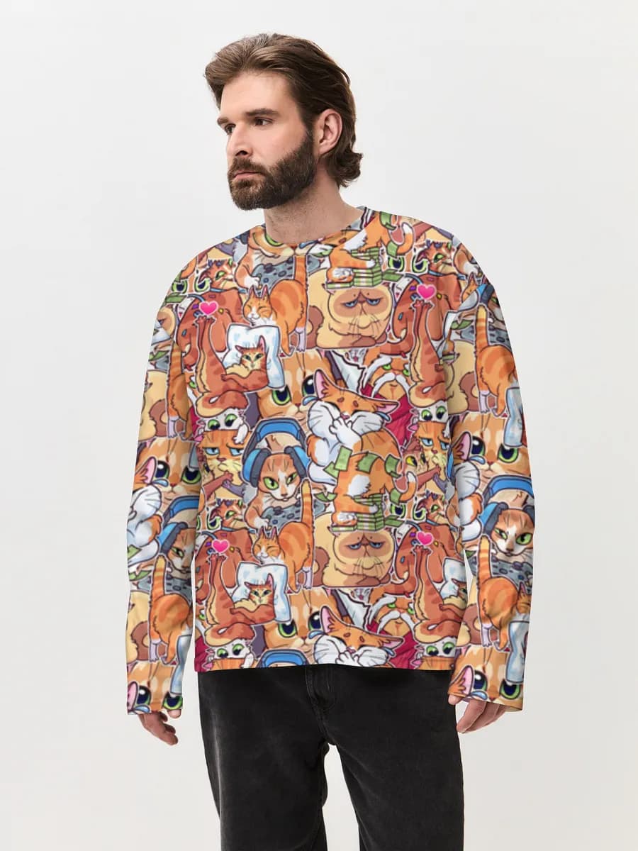 Men's oversized cotton long sleeve