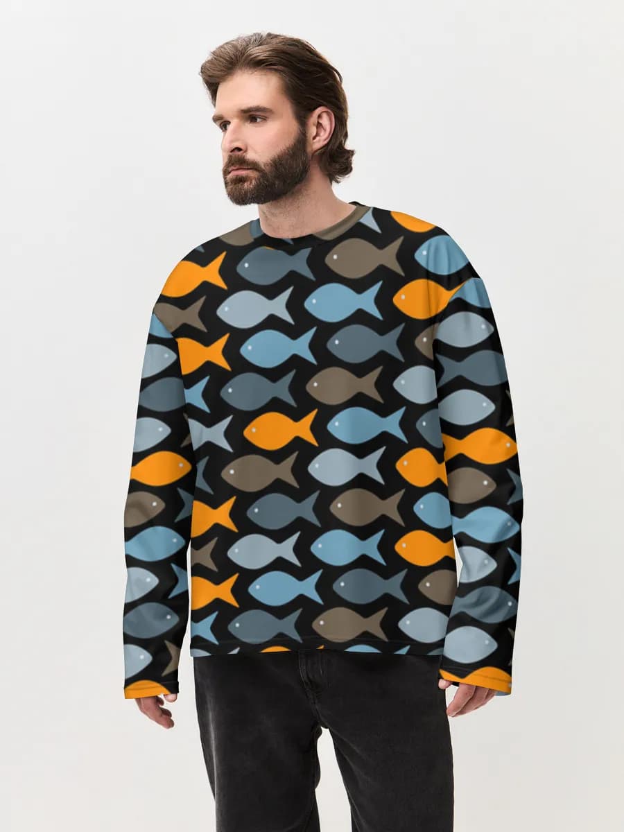 T-shirt Manches Longues Coton Oversize Homme
