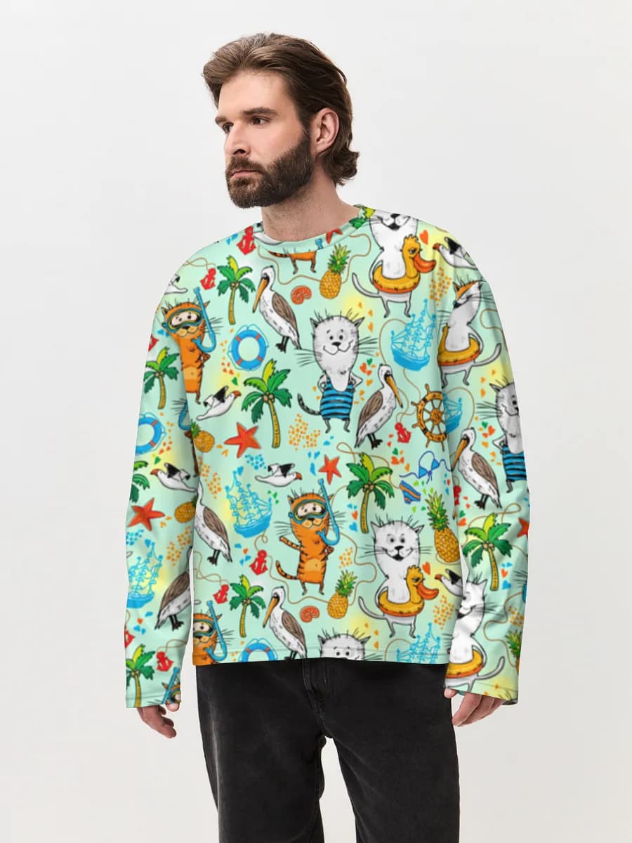 Men's oversized cotton long sleeve