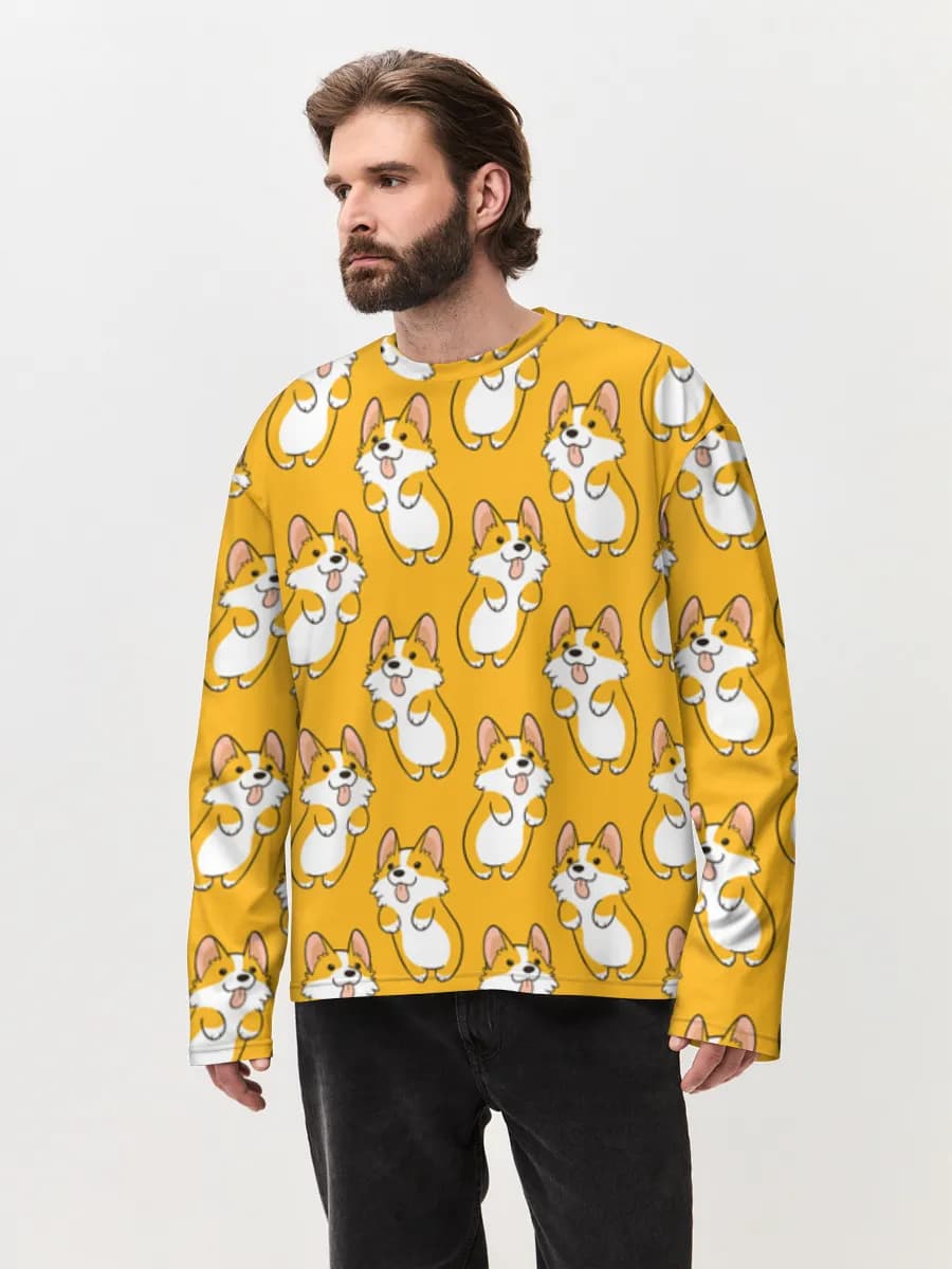 Men's oversized cotton long sleeve