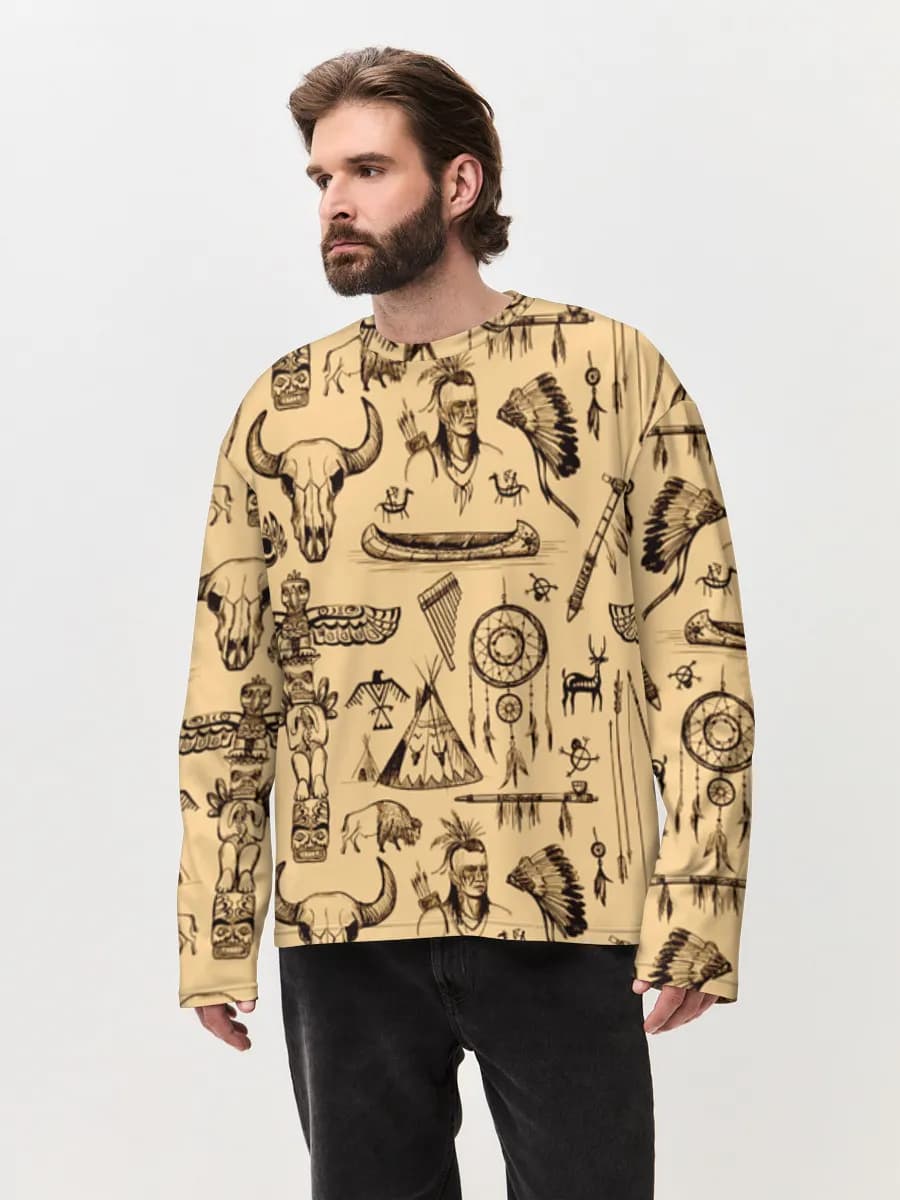 Men's oversized cotton long sleeve