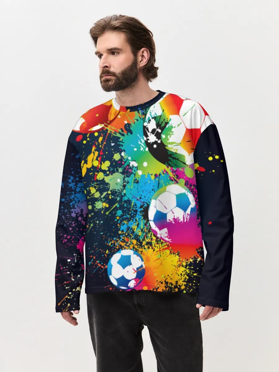 Camiseta de manga larga de algodón extragrande para hombre