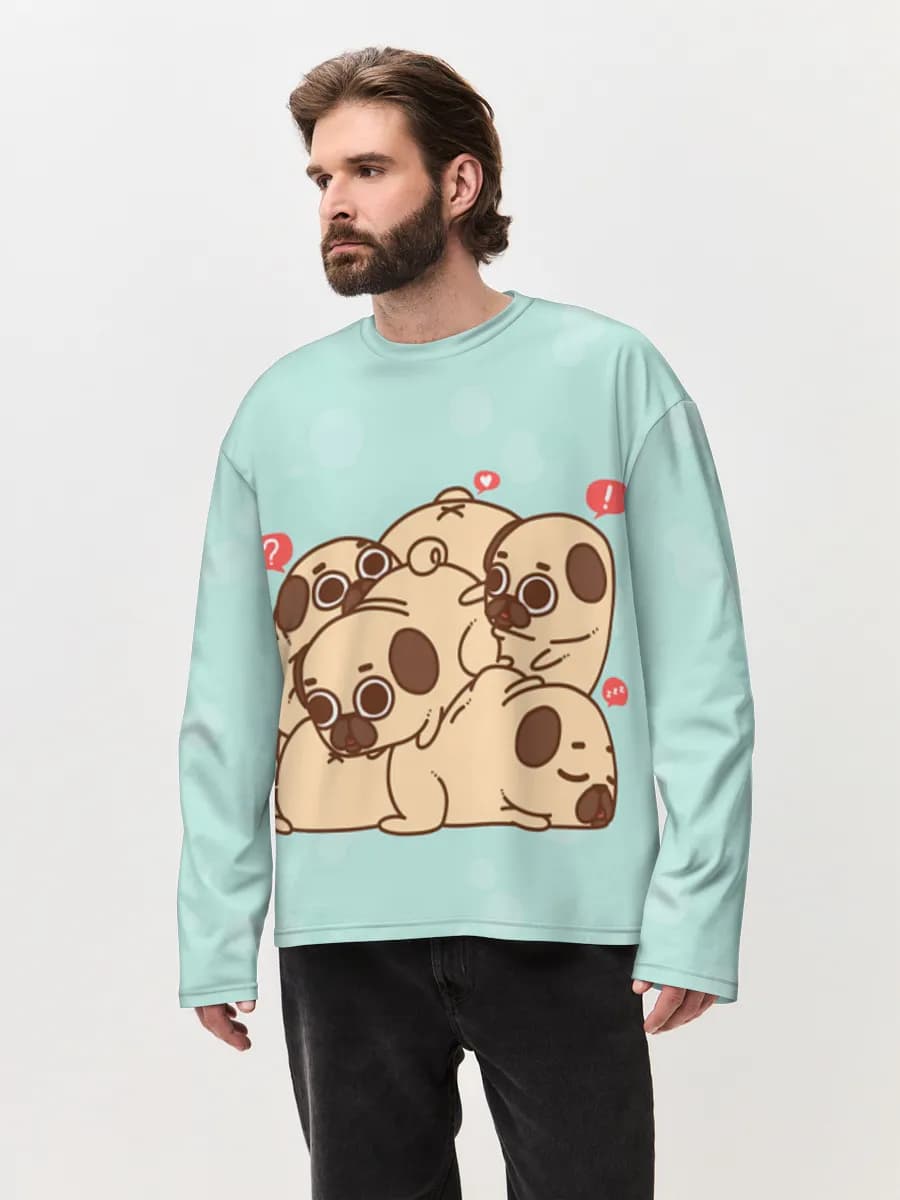 Men's oversized cotton long sleeve