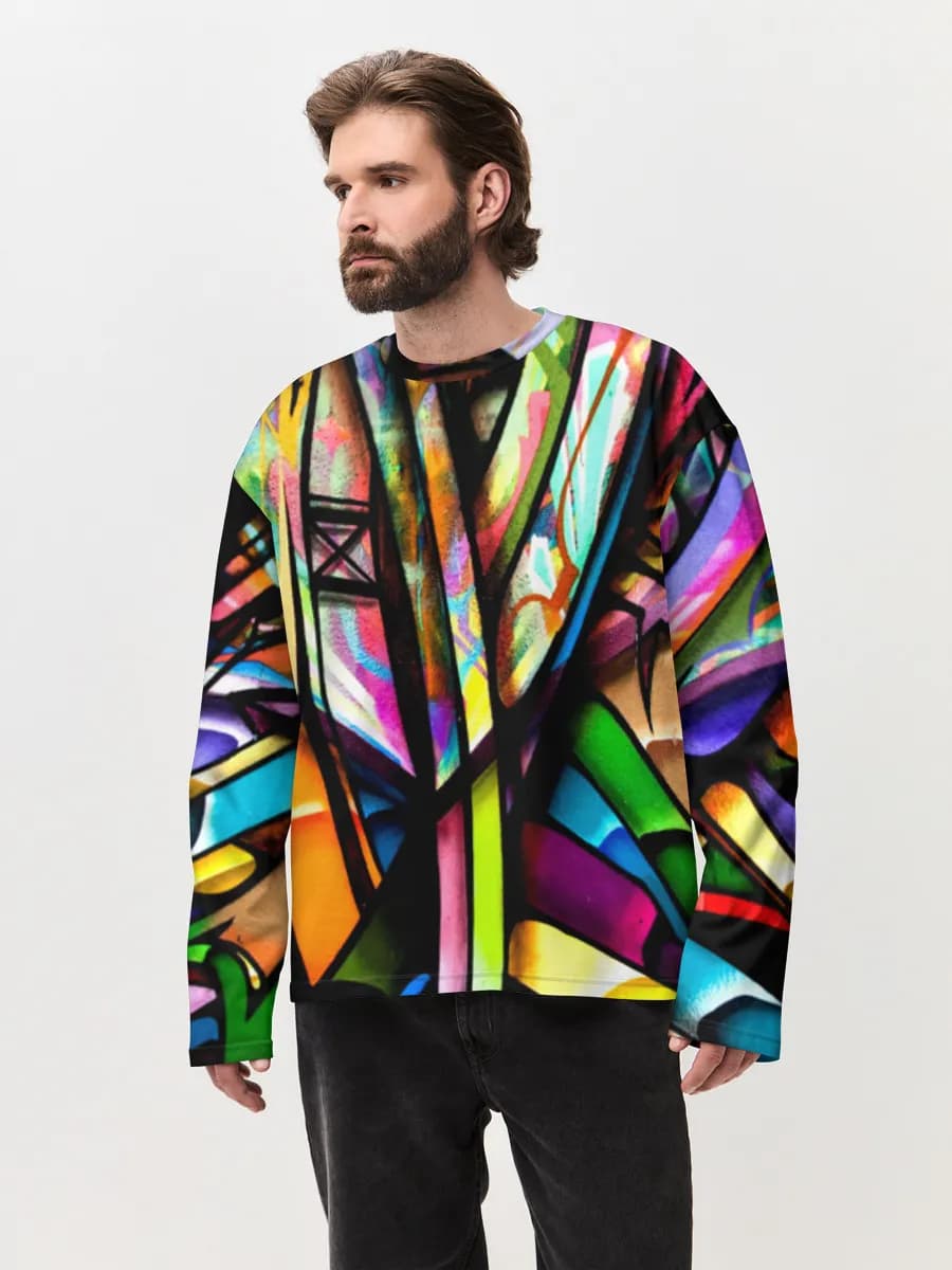 Men's oversized cotton long sleeve