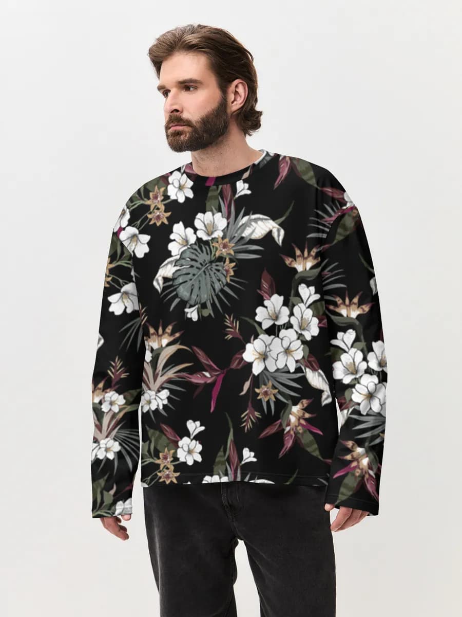 T-shirt Manches Longues Coton Oversize Homme