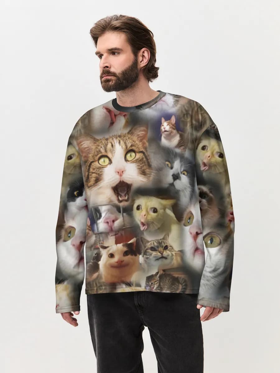 Men's oversized cotton long sleeve