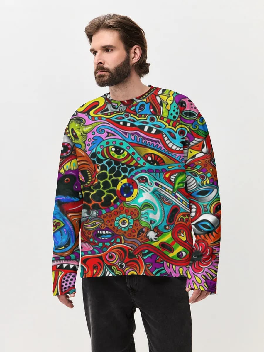 Men's oversized cotton long sleeve