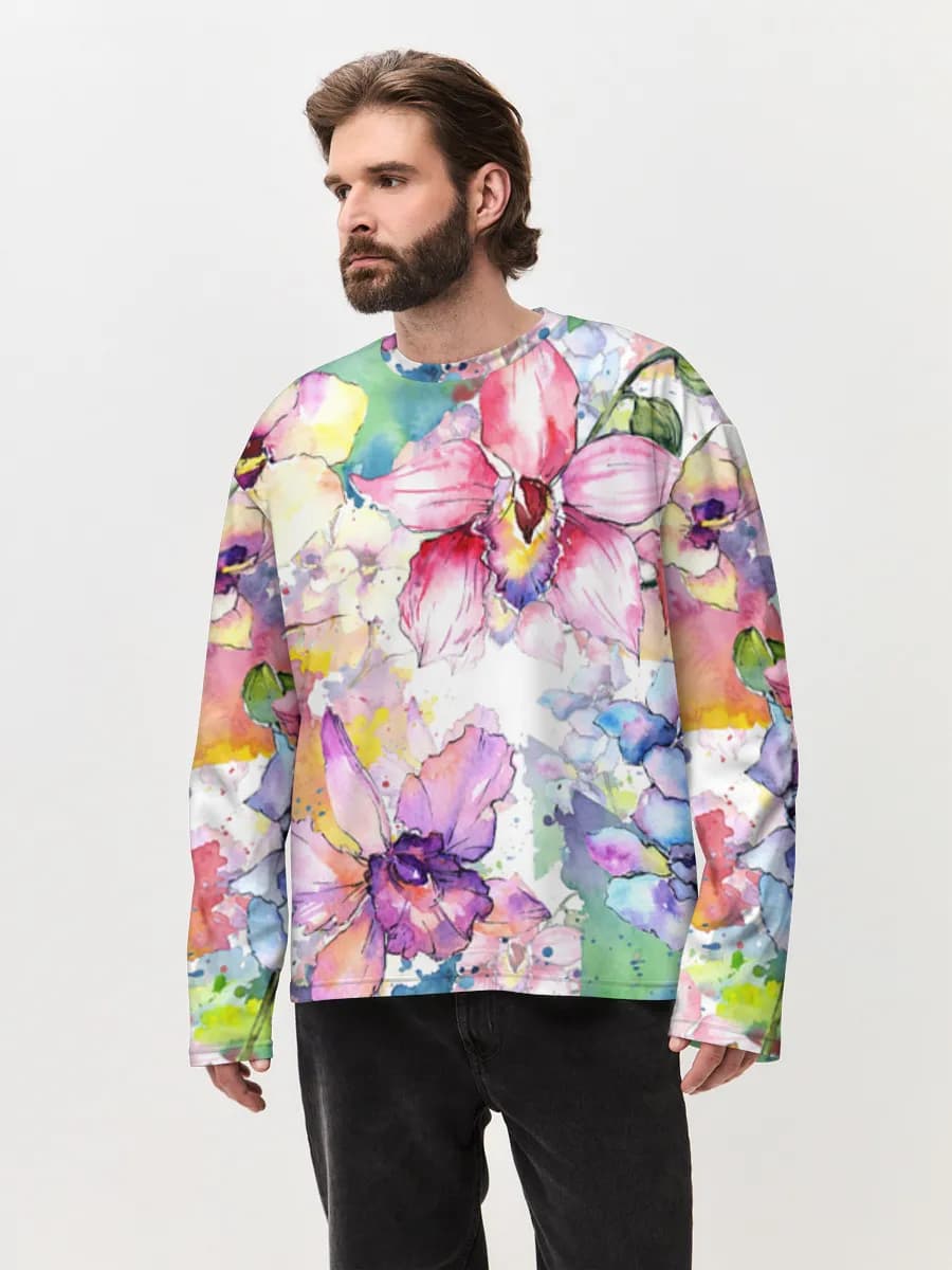 Men's oversized cotton long sleeve