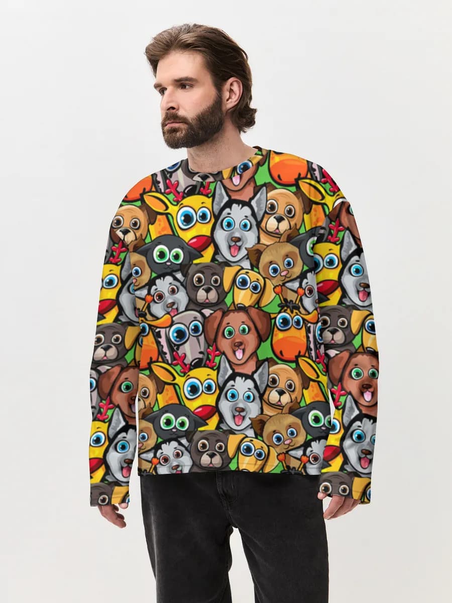 Men's oversized cotton long sleeve
