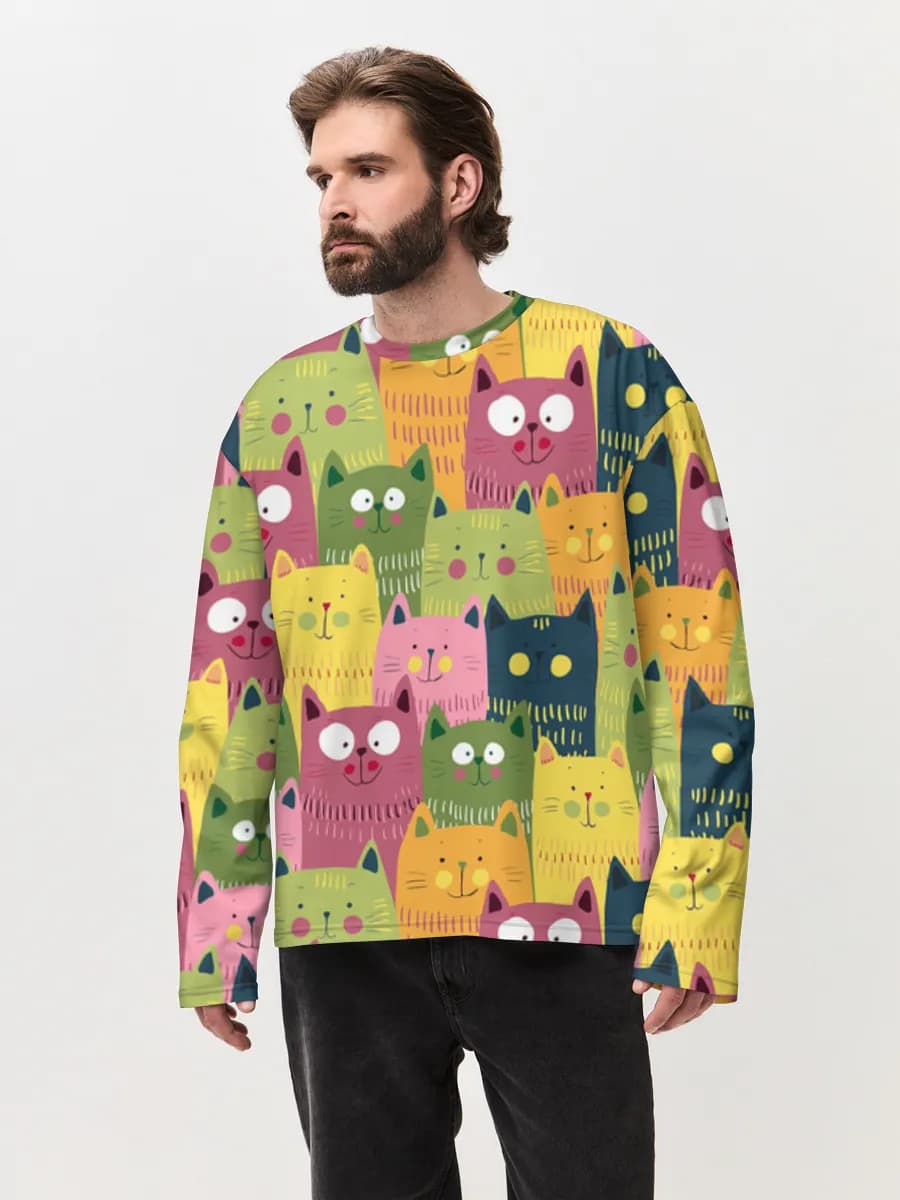 Men's oversized cotton long sleeve