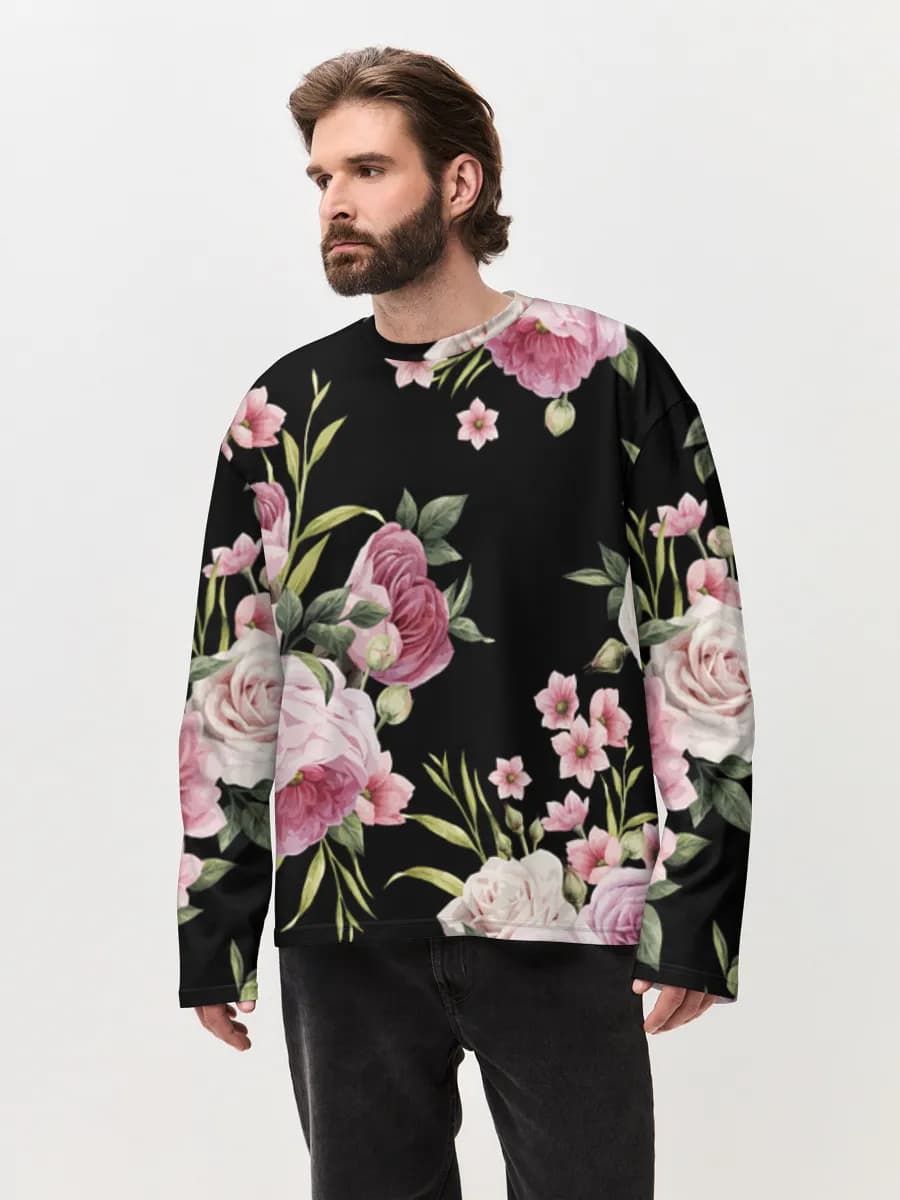 Men's oversized cotton long sleeve