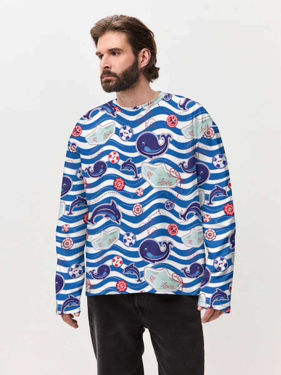 T-shirt Manches Longues Coton Oversize Homme