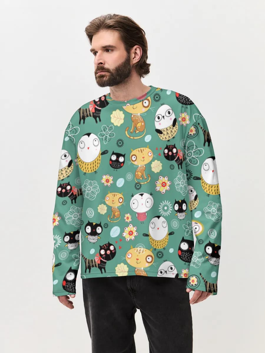 Men's oversized cotton long sleeve