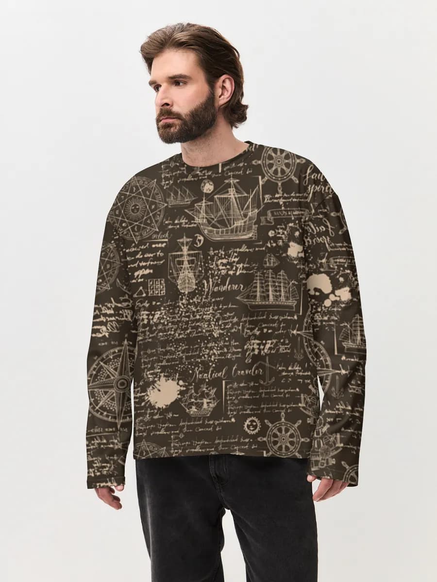Men's oversized cotton long sleeve