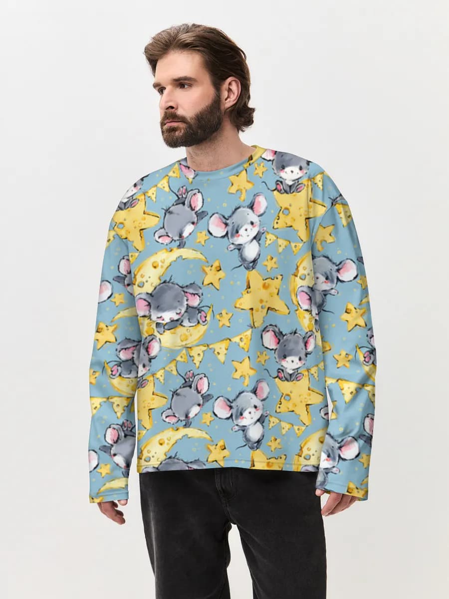 Men's oversized cotton long sleeve