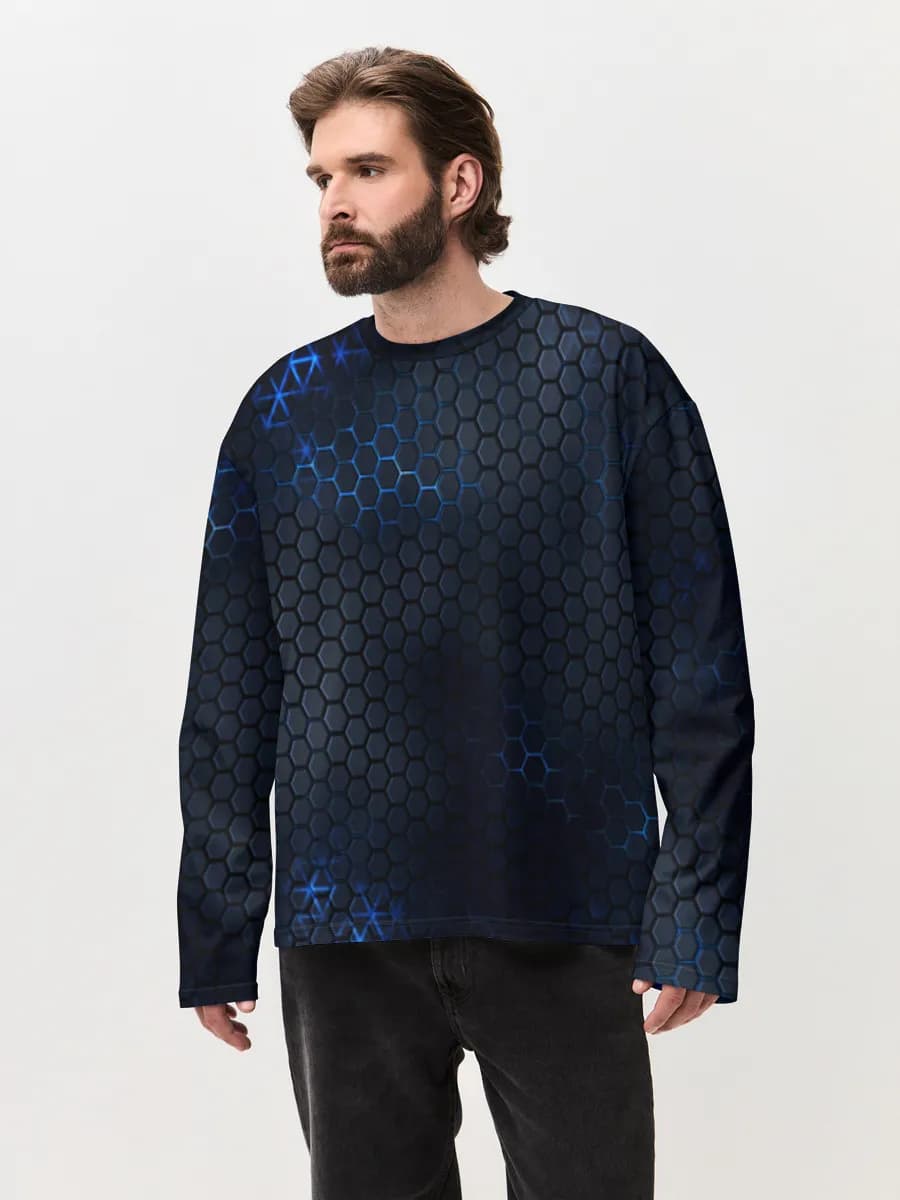 Men's oversized cotton long sleeve