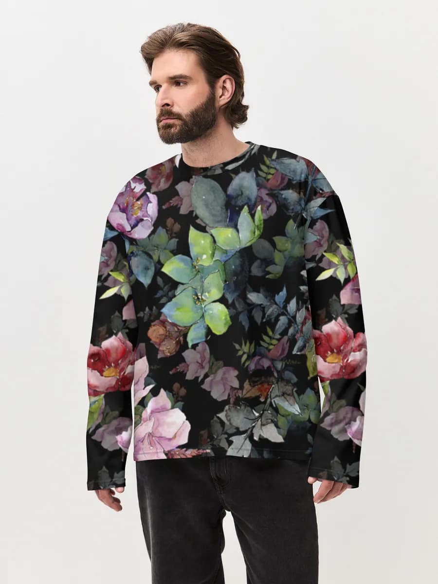 T-shirt Manches Longues Coton Oversize Homme