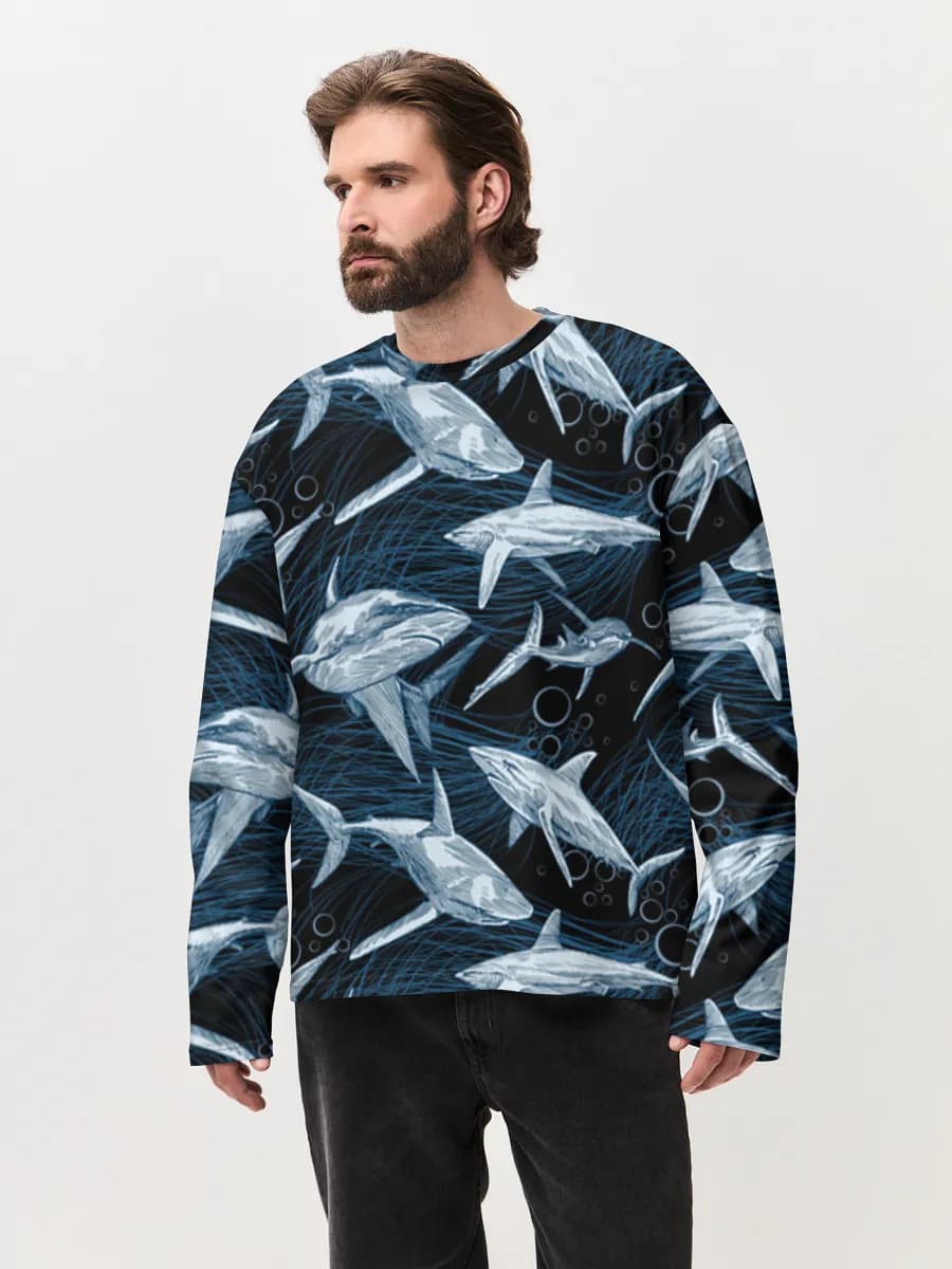 T-shirt Manches Longues Coton Oversize Homme