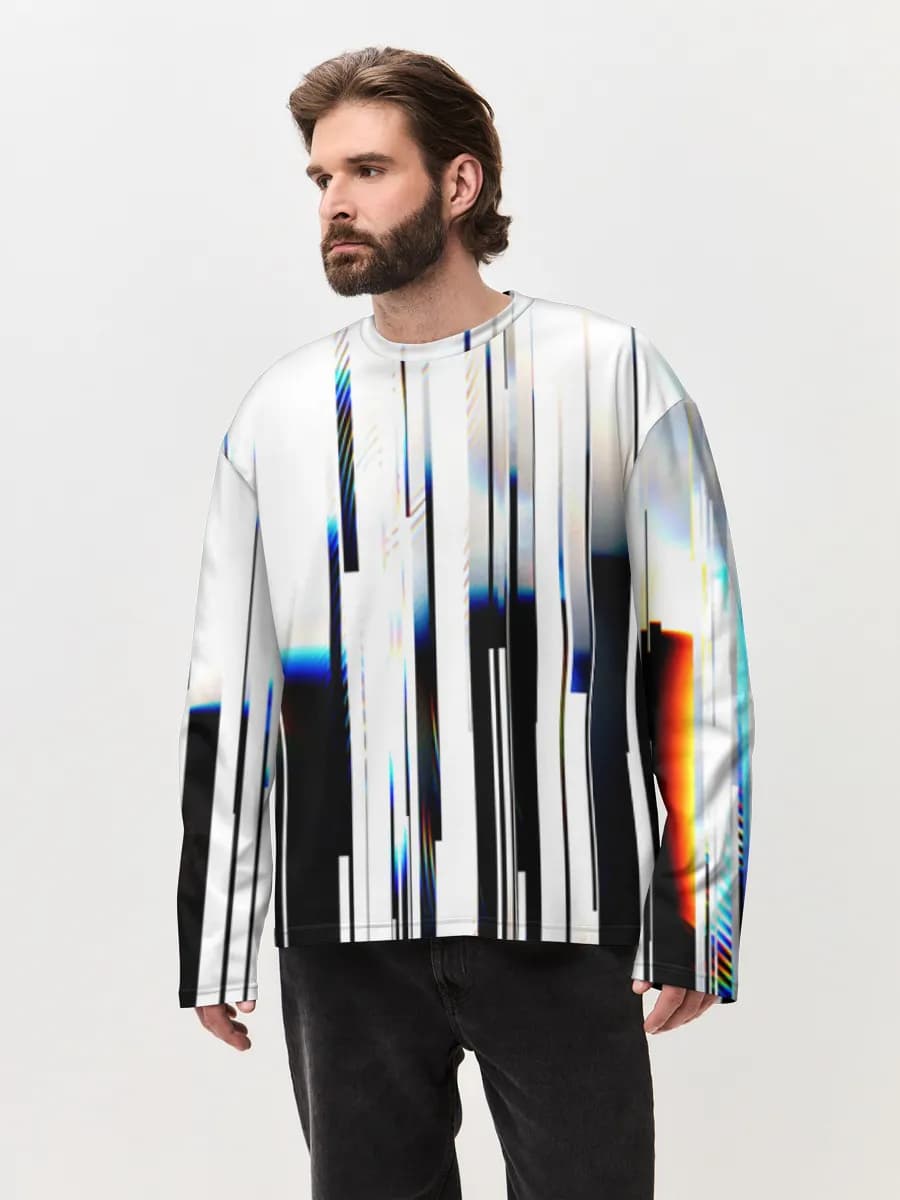 Camiseta de manga larga de algodón extragrande para hombre