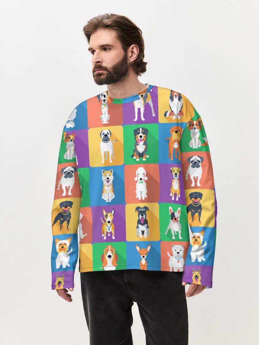 Men's oversized cotton long sleeve