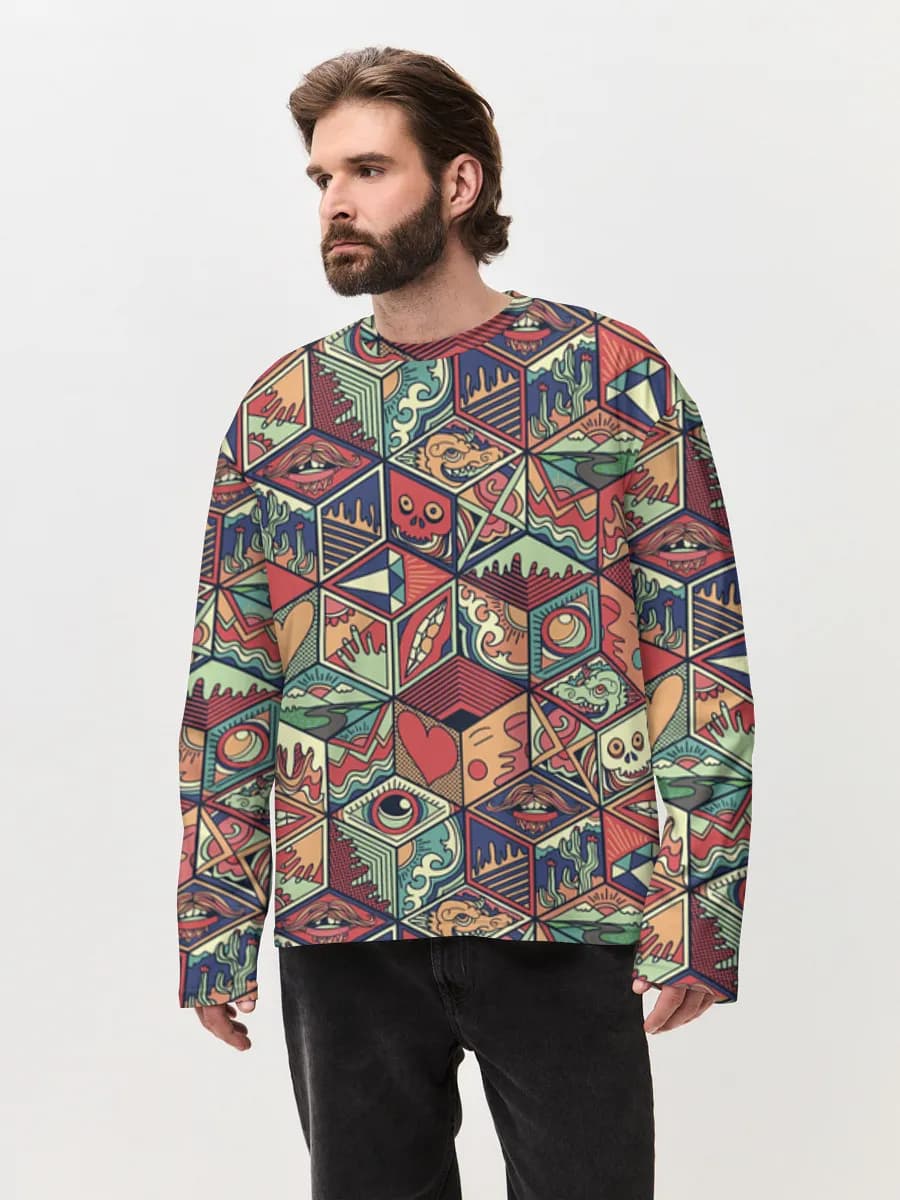 Men's oversized cotton long sleeve