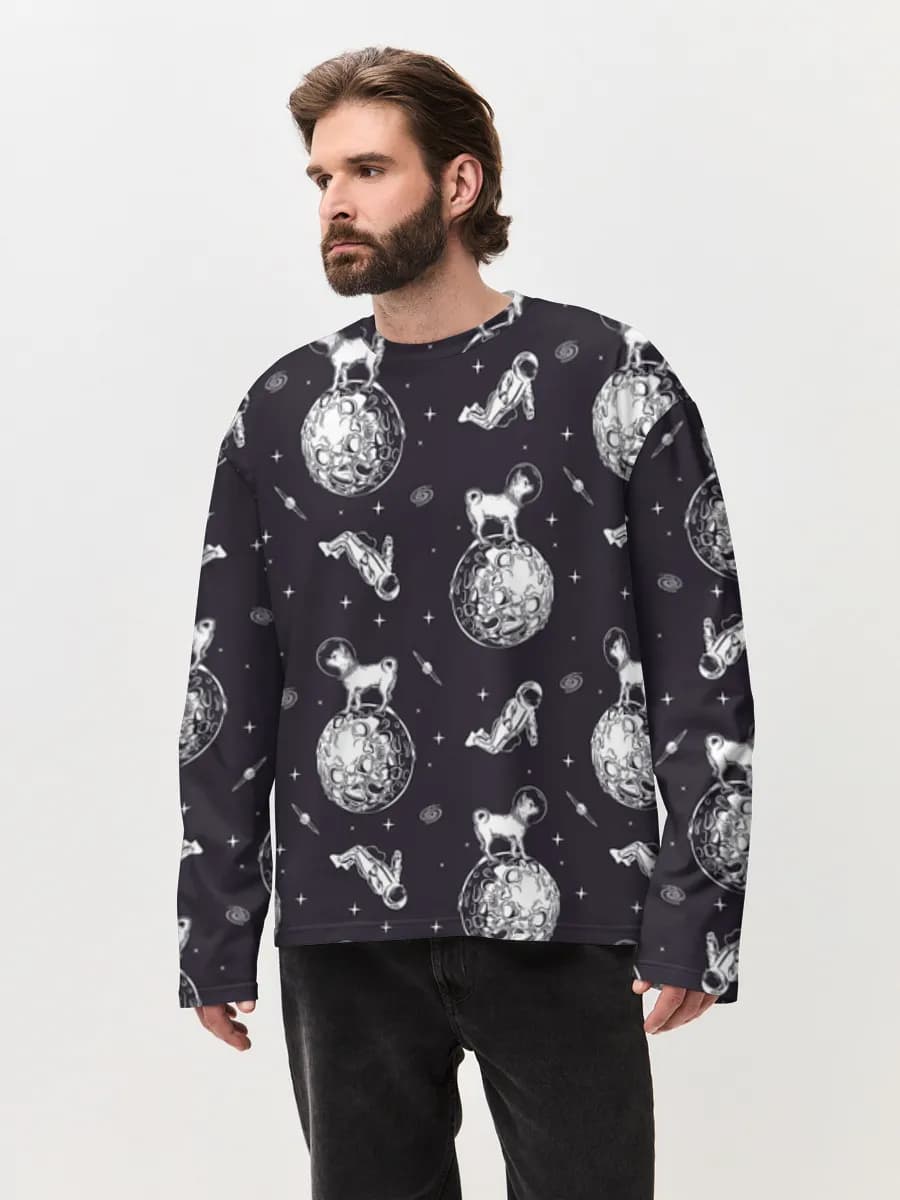 T-shirt Manches Longues Coton Oversize Homme