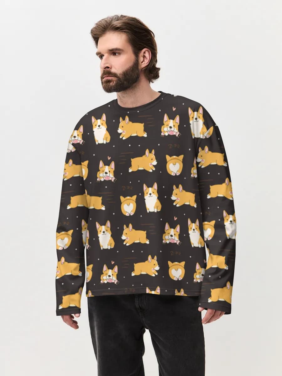 Men's oversized cotton long sleeve
