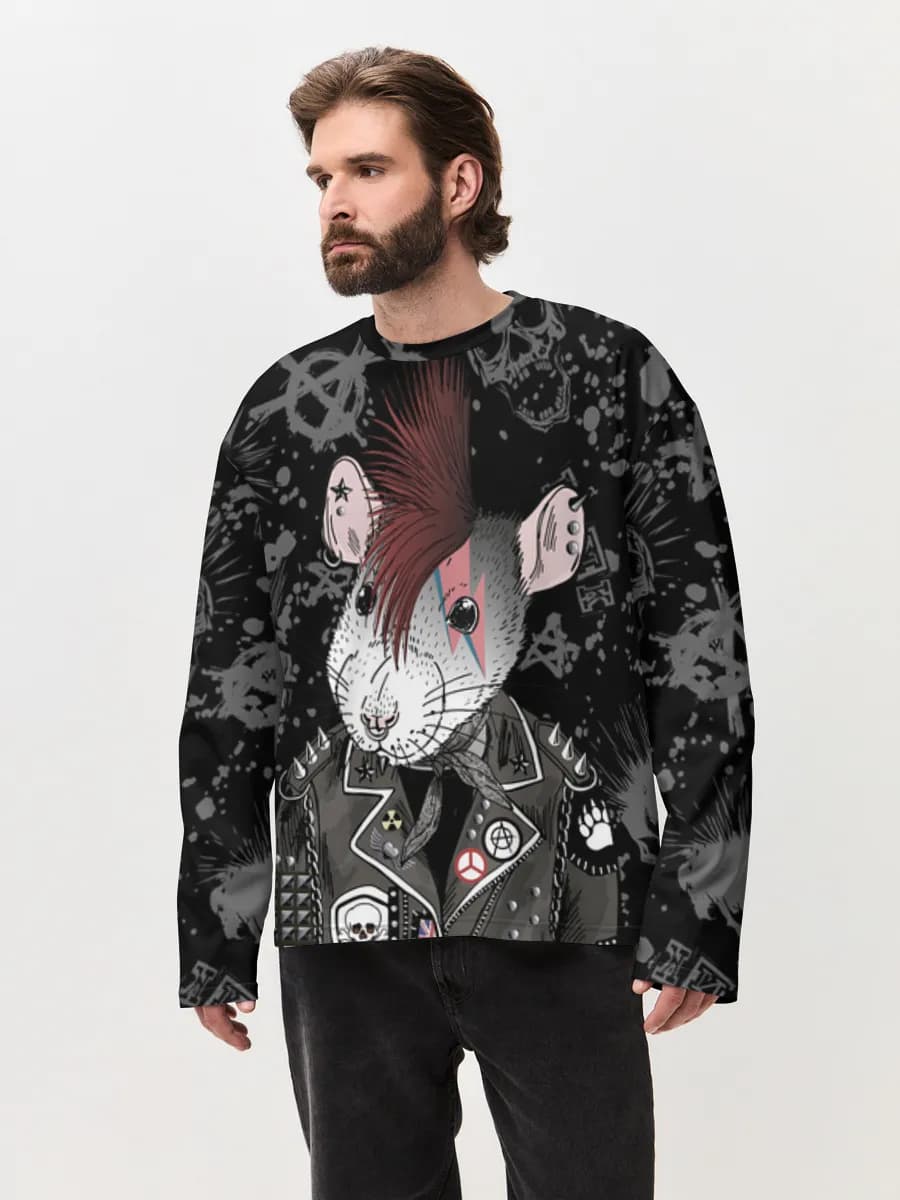 Men's oversized cotton long sleeve