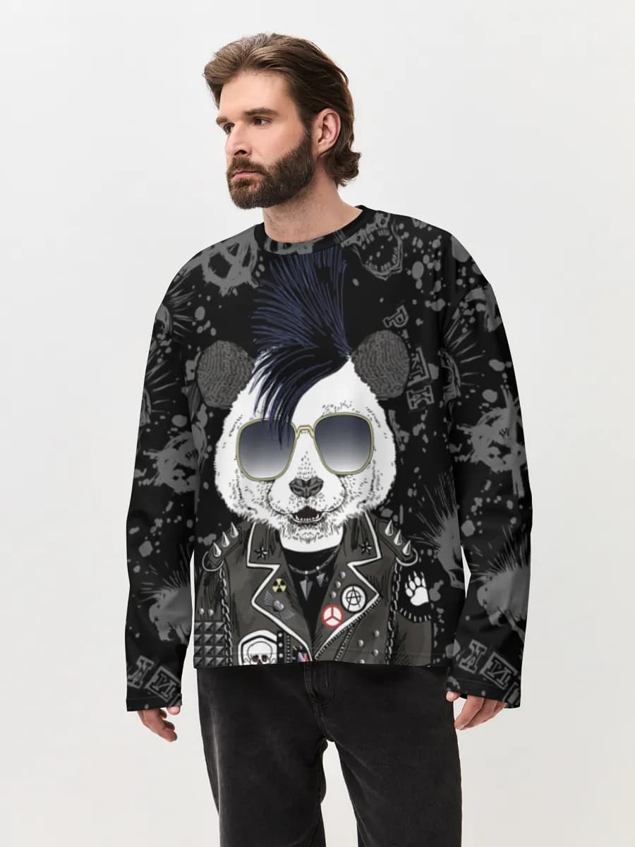 Camiseta de manga larga de algodón extragrande para hombre