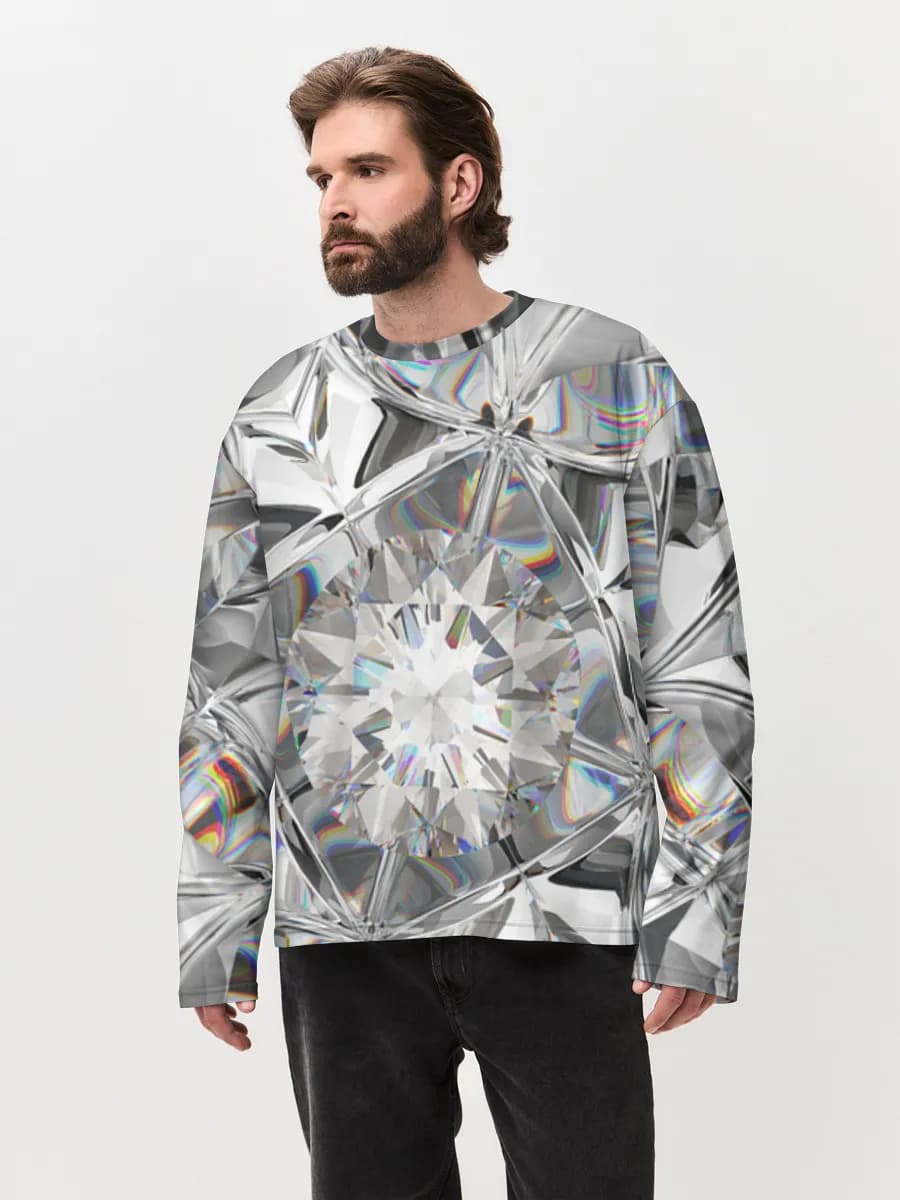 Camiseta de manga larga de algodón extragrande para hombre
