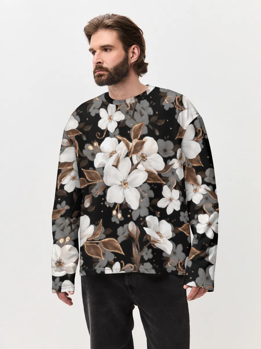T-shirt Manches Longues Coton Oversize Homme
