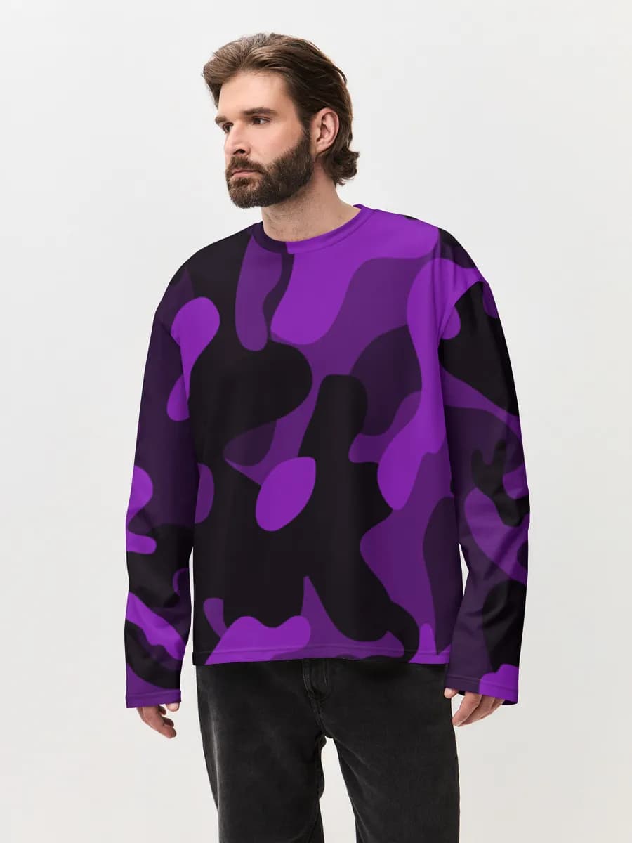 Herren Oversized Baumwoll Langarmshirt