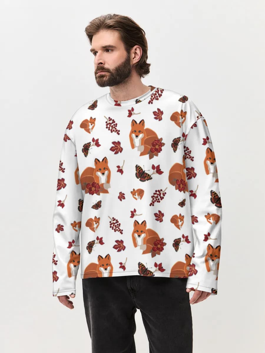 Camiseta de manga larga de algodón extragrande para hombre