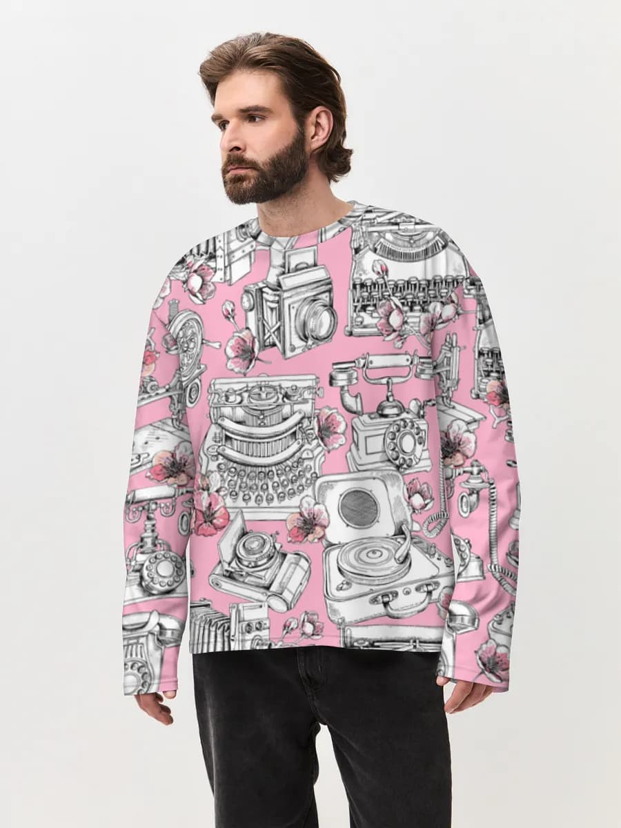 Men's oversized cotton long sleeve