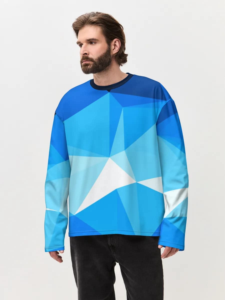 Herren Oversized Baumwoll Langarmshirt