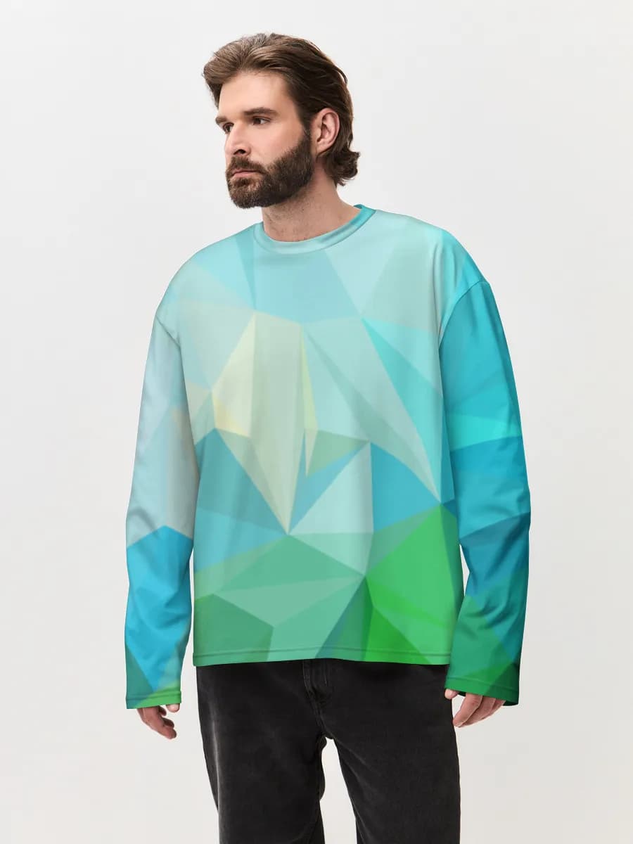 Herren Oversized Baumwoll Langarmshirt