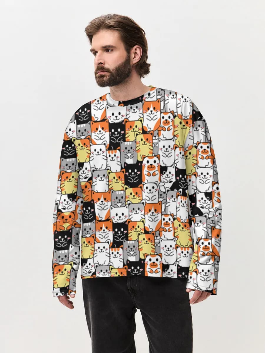 Men's oversized cotton long sleeve