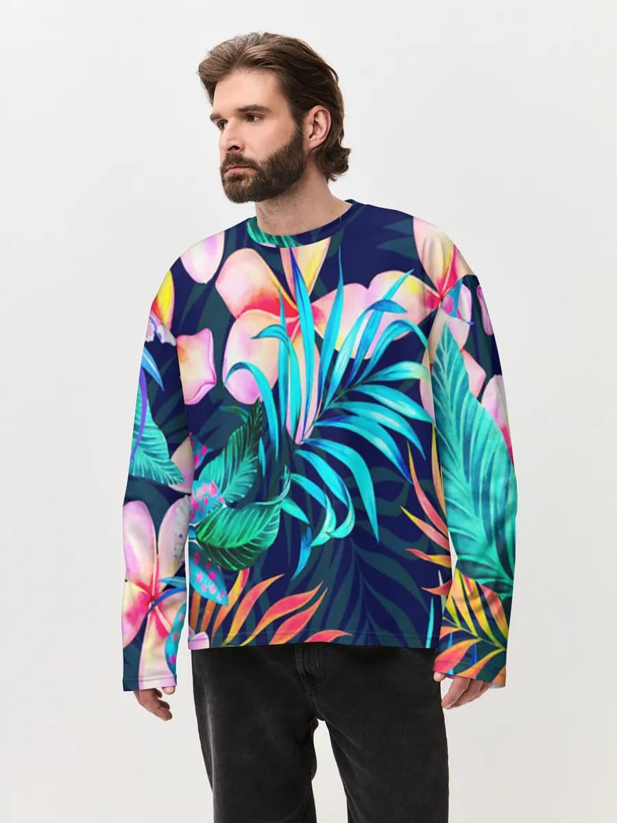 T-shirt Manches Longues Coton Oversize Homme