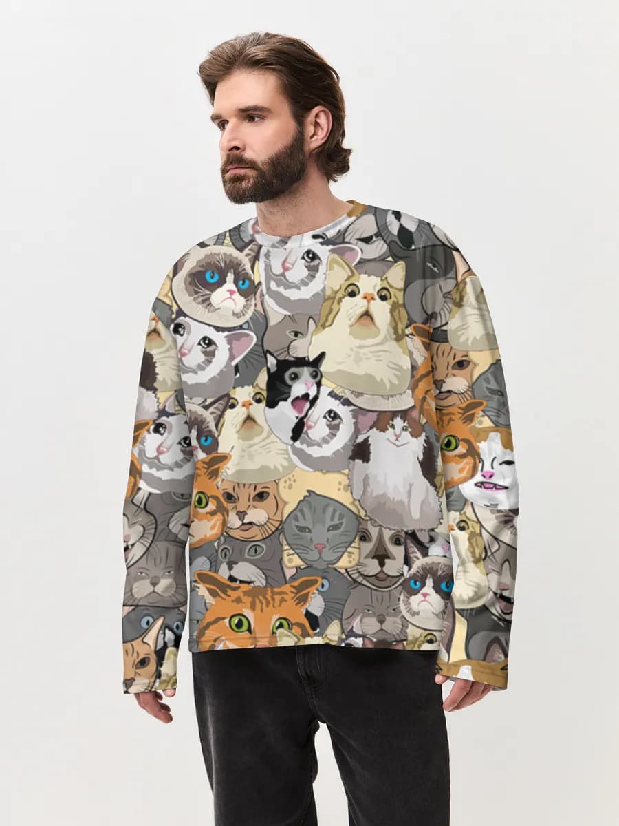 Men's oversized cotton long sleeve