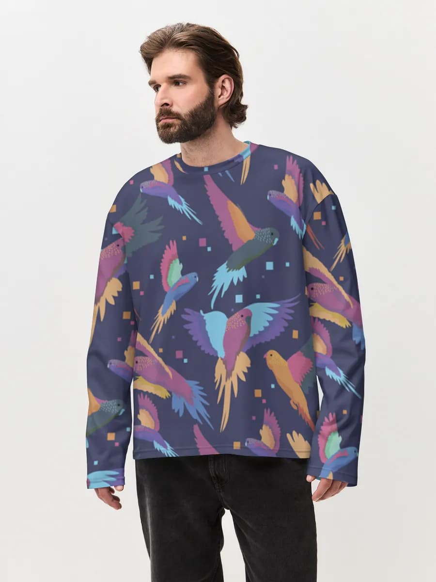 Men's oversized cotton long sleeve