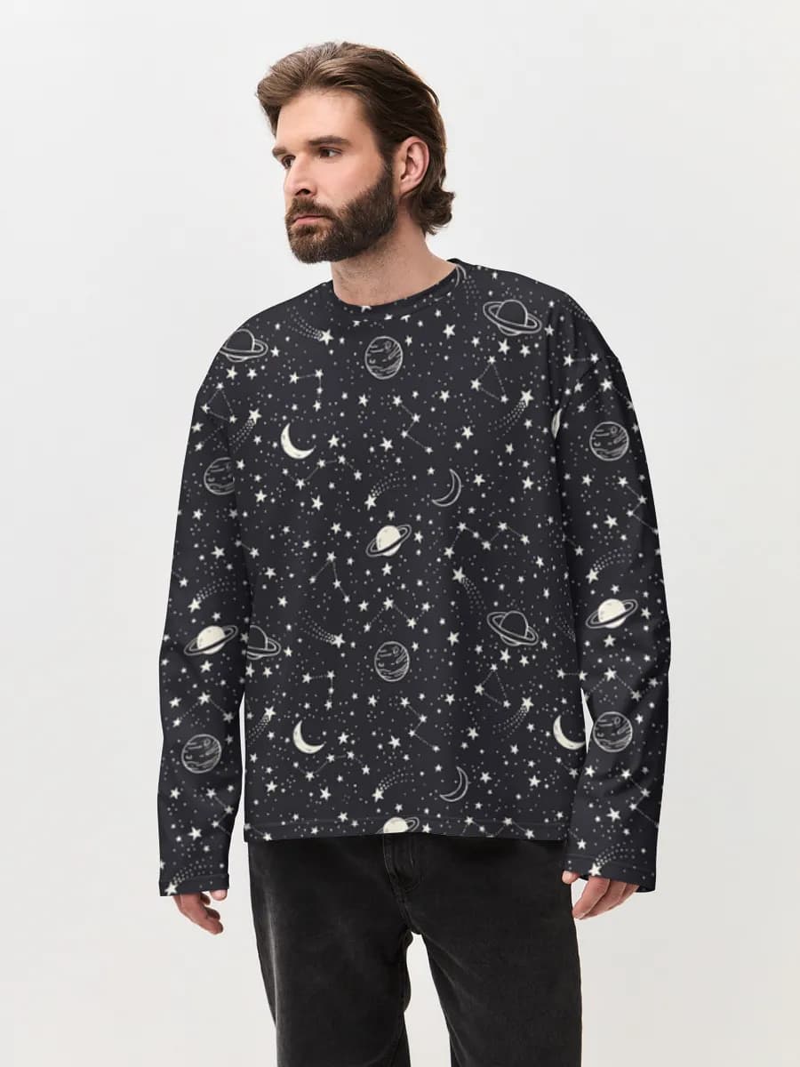 Men's oversized cotton long sleeve