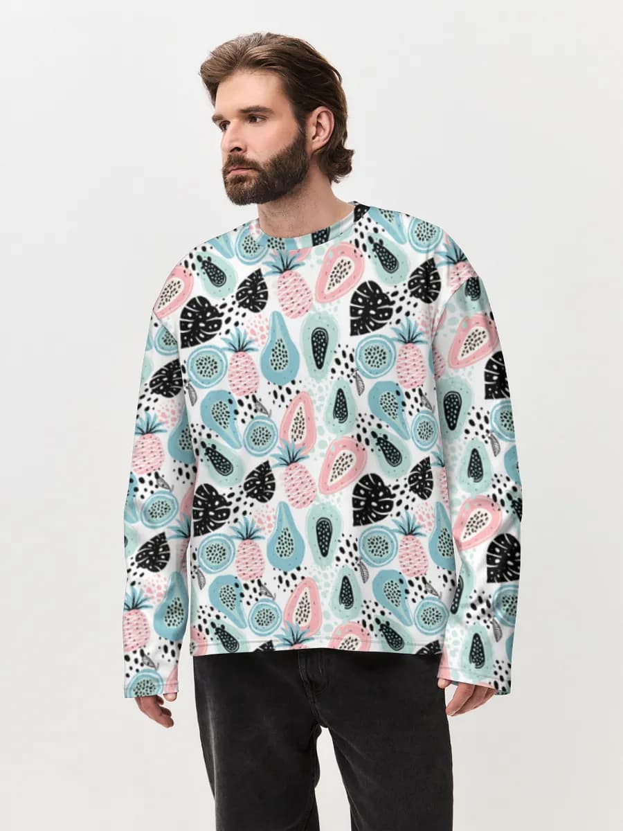 Men's oversized cotton long sleeve