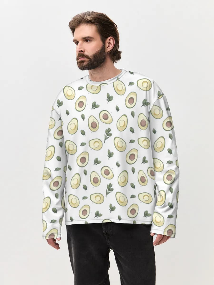Camiseta de manga larga de algodón extragrande para hombre