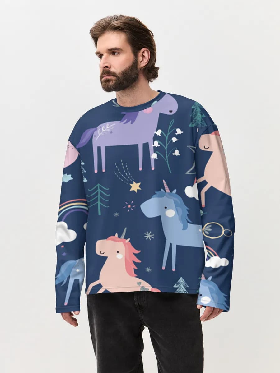 Men's oversized cotton long sleeve