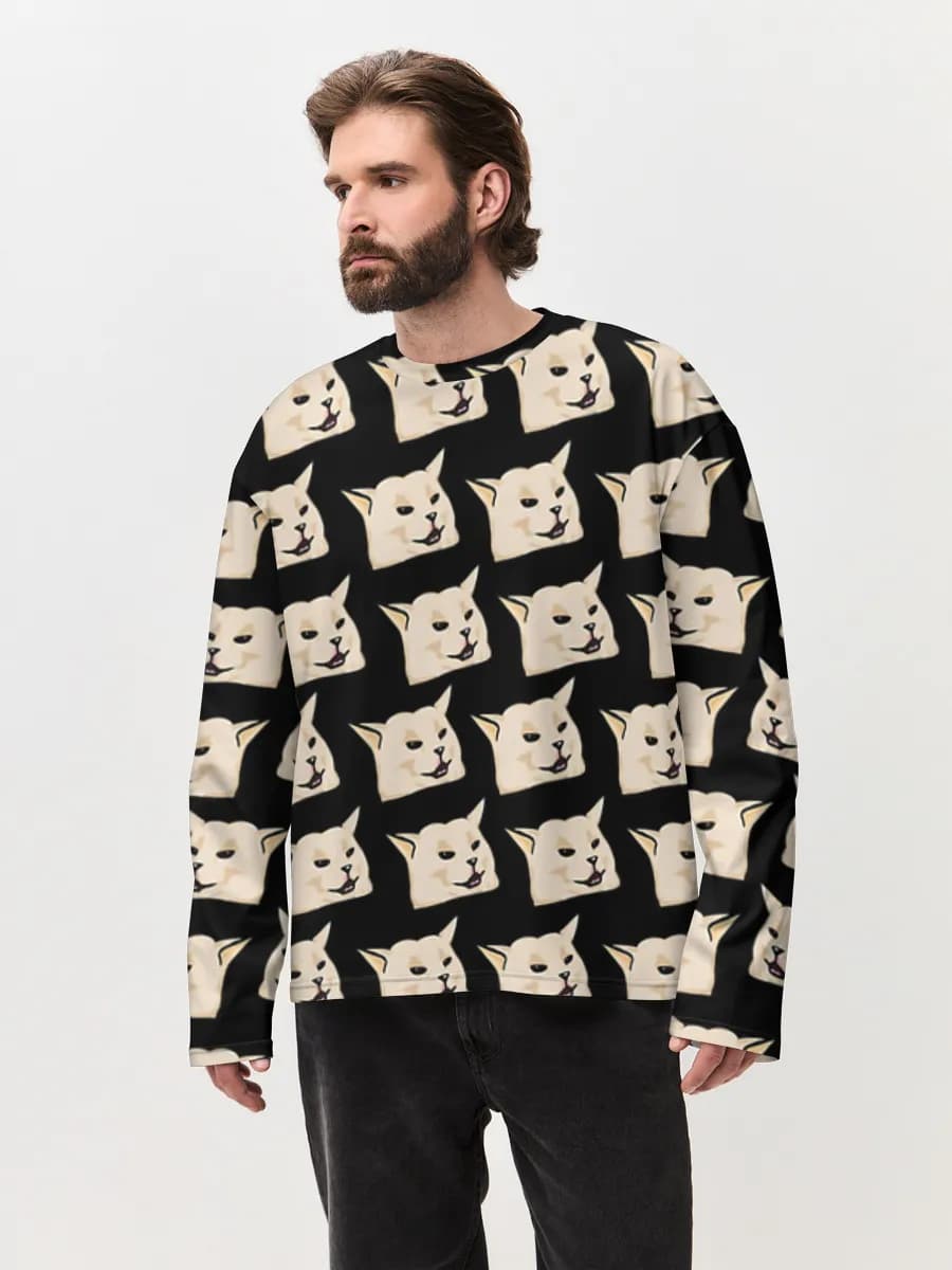 Men's oversized cotton long sleeve