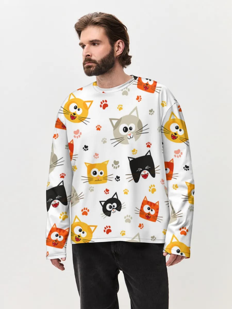 Men's oversized cotton long sleeve