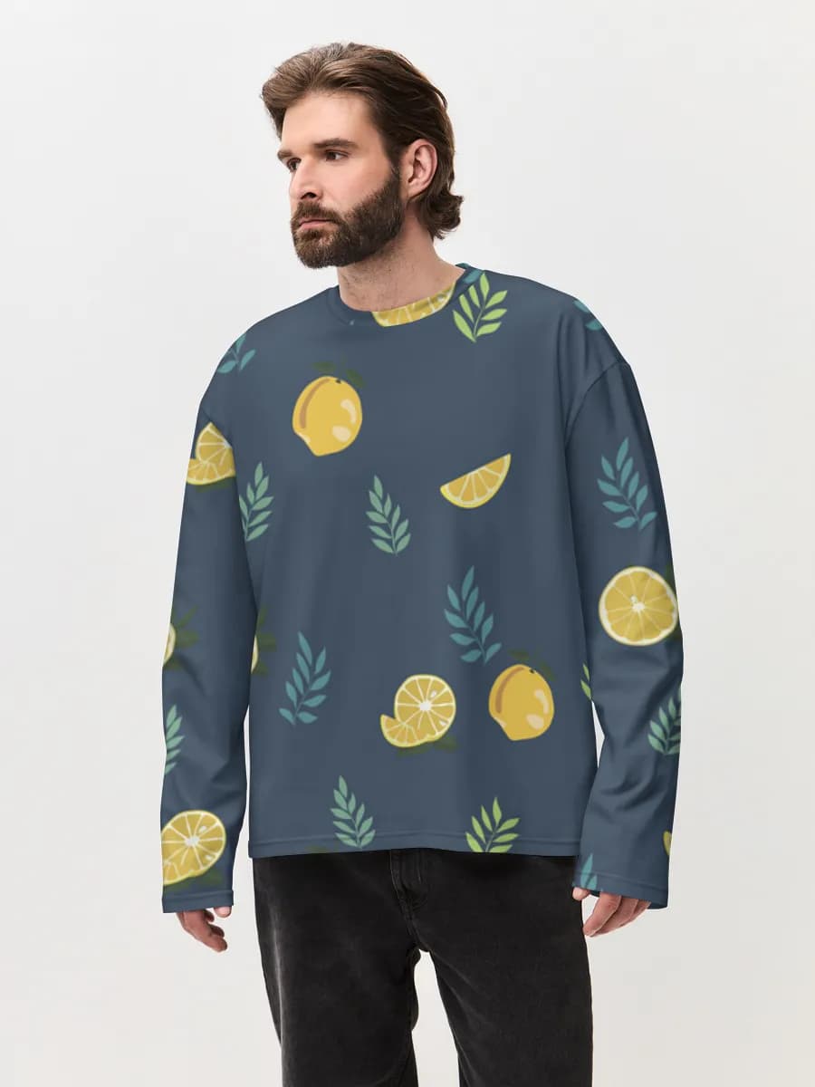 Men's oversized cotton long sleeve