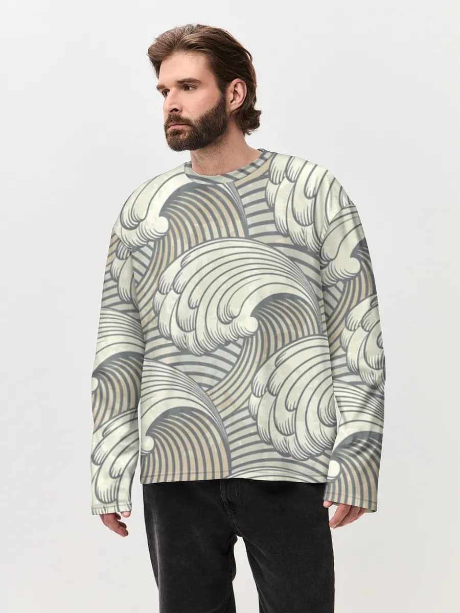 T-shirt Manches Longues Coton Oversize Homme