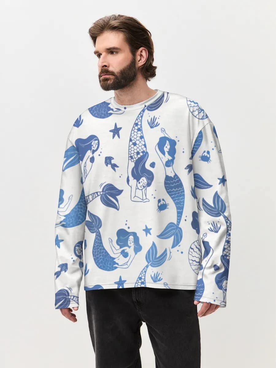 Men's oversized cotton long sleeve